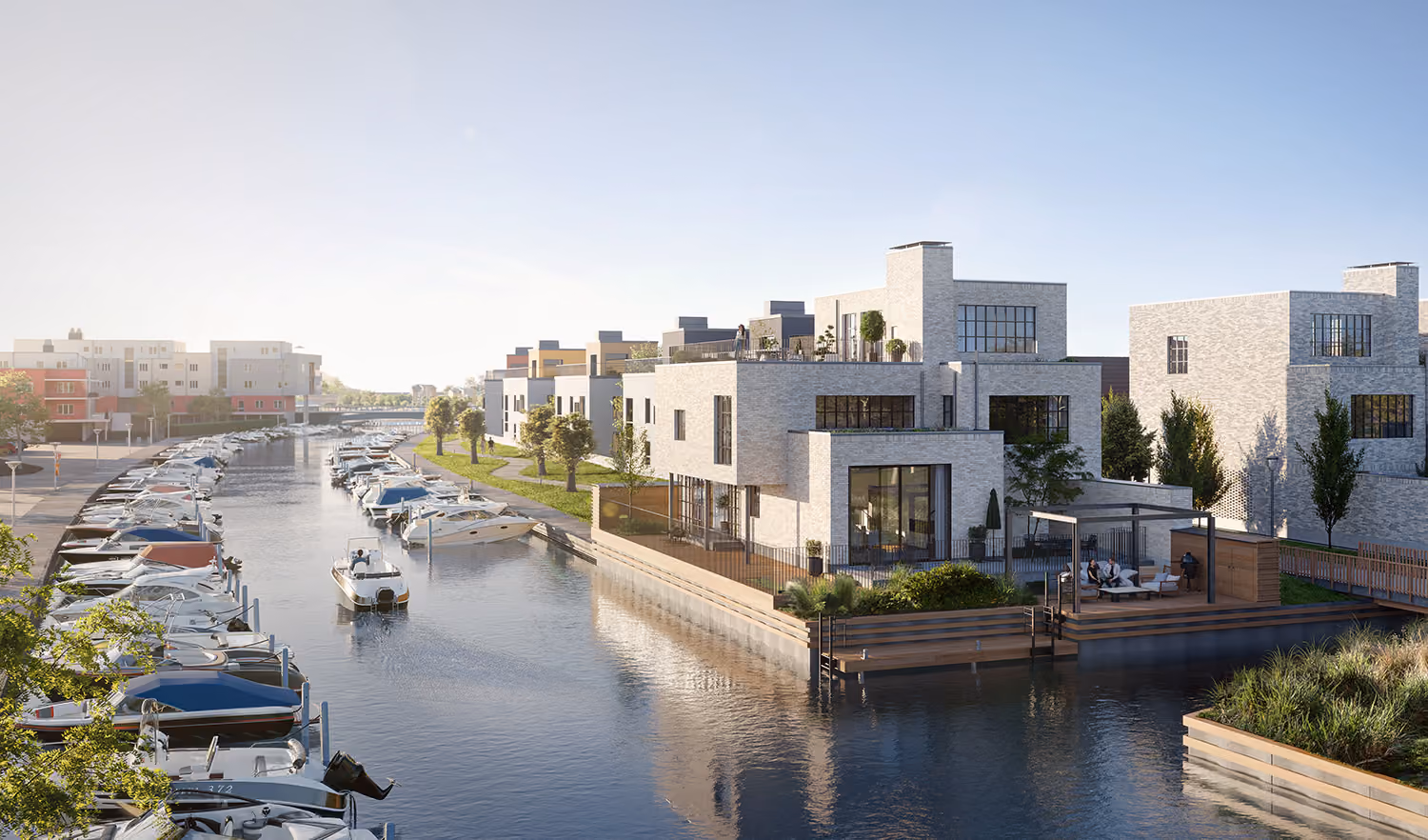 Kanal och villor i Lomma