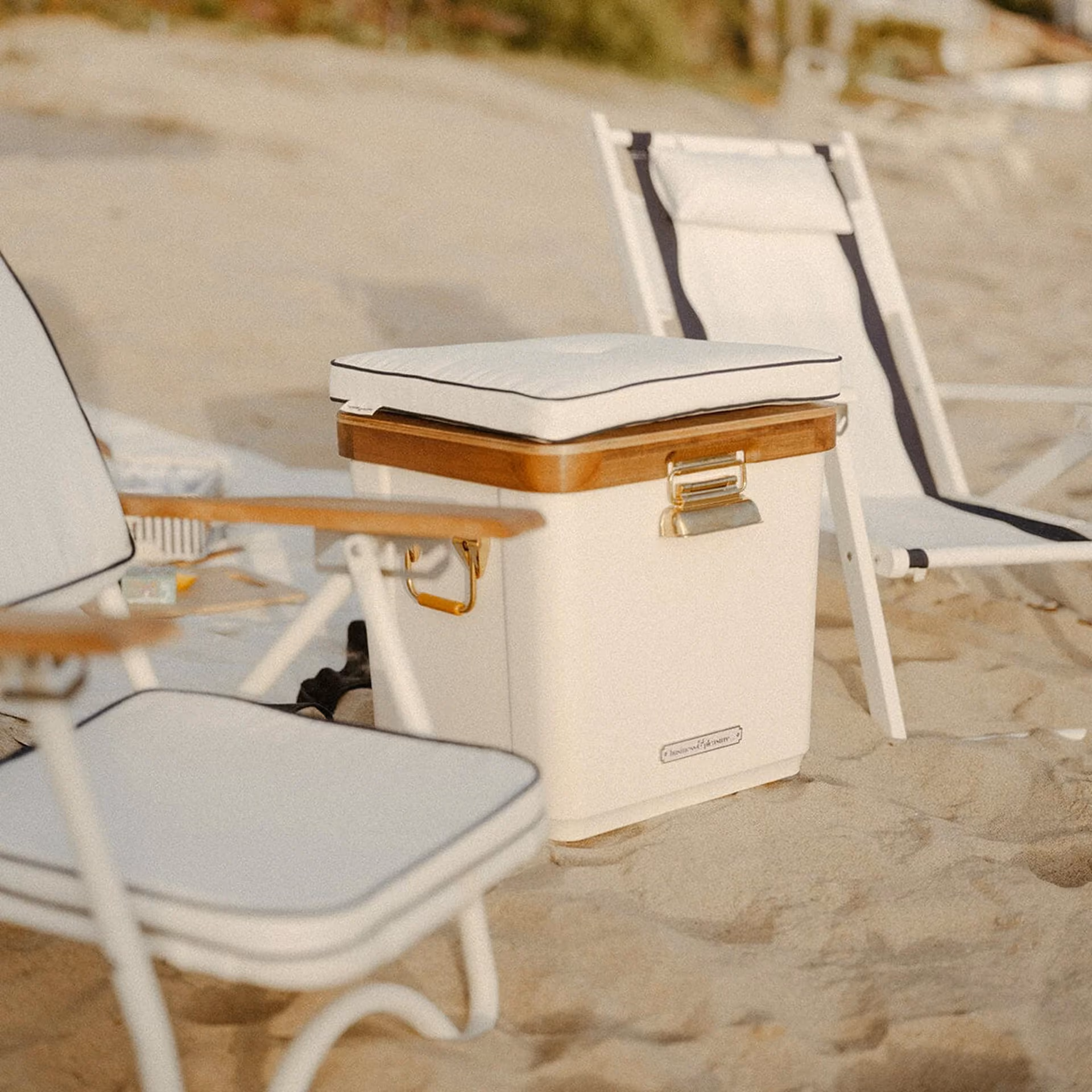 På beachen