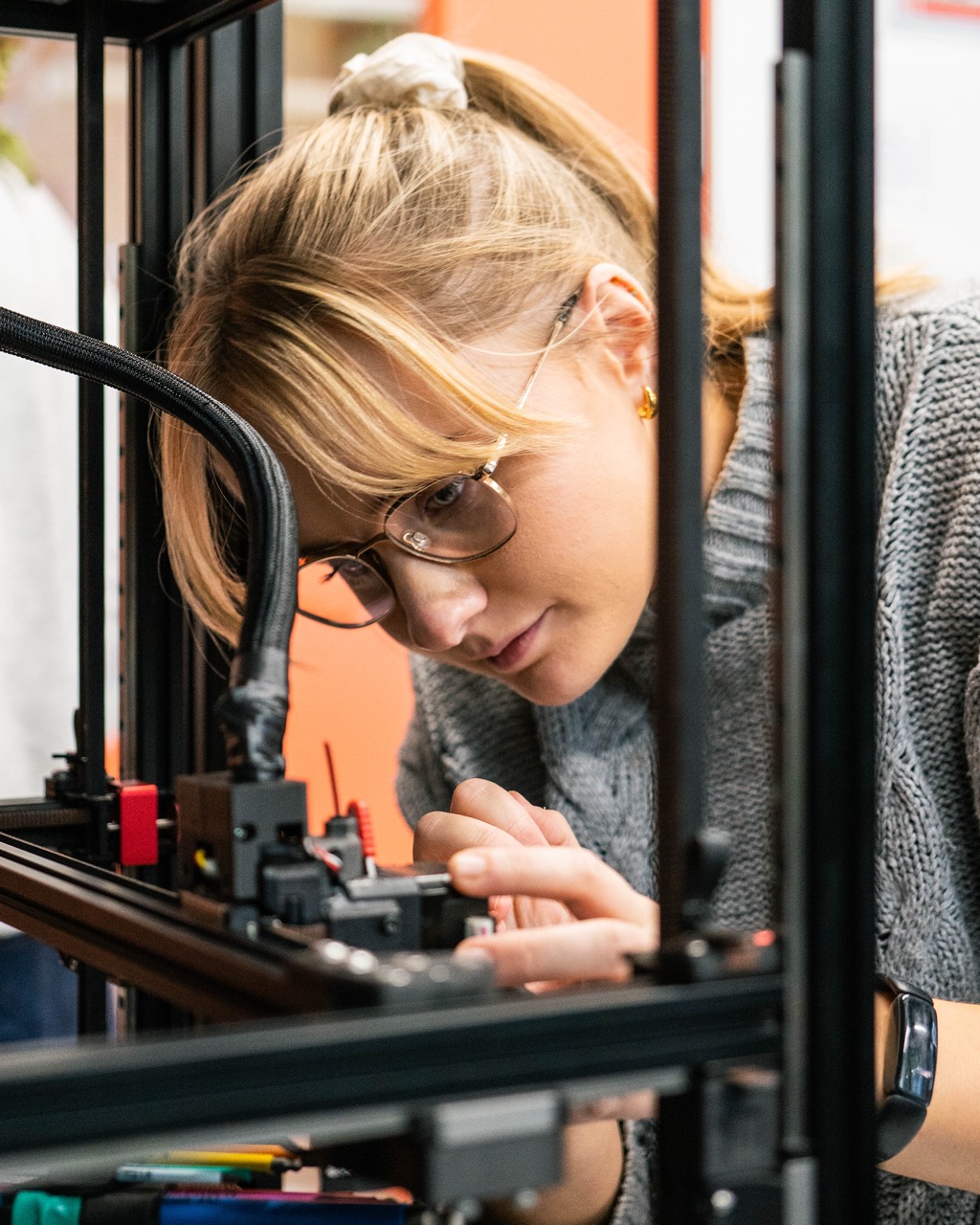 A man manufacturing something in a workshop
