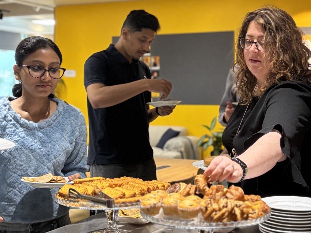 Plus X Innovation Members at a Weekly Breakfast Networking Session . 