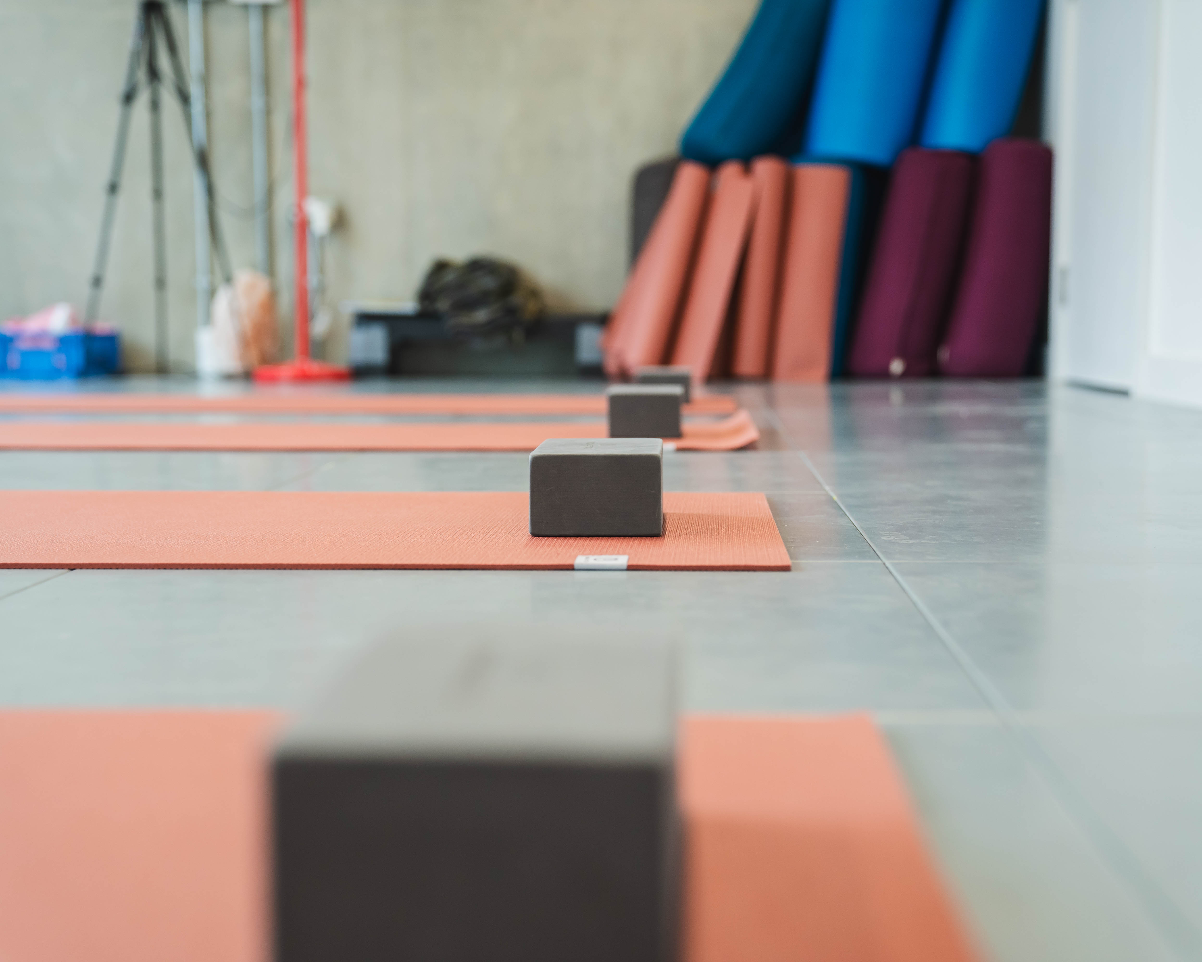 Yoga mats in a wellbeing space