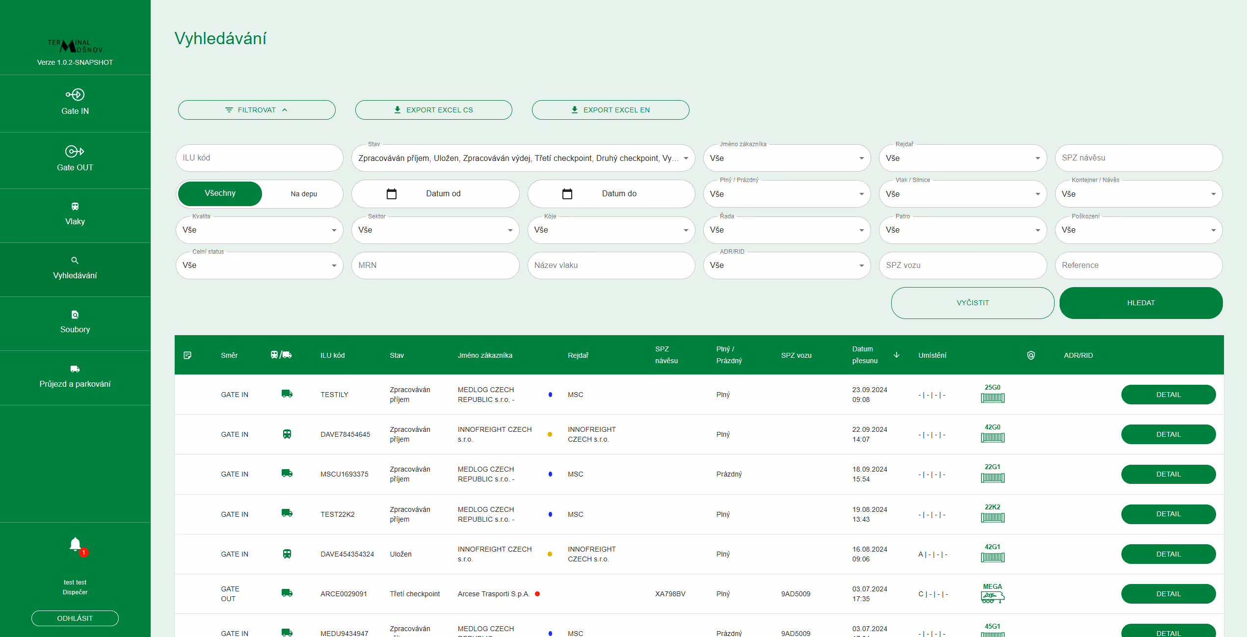 logistický systém pro terminál mošnov