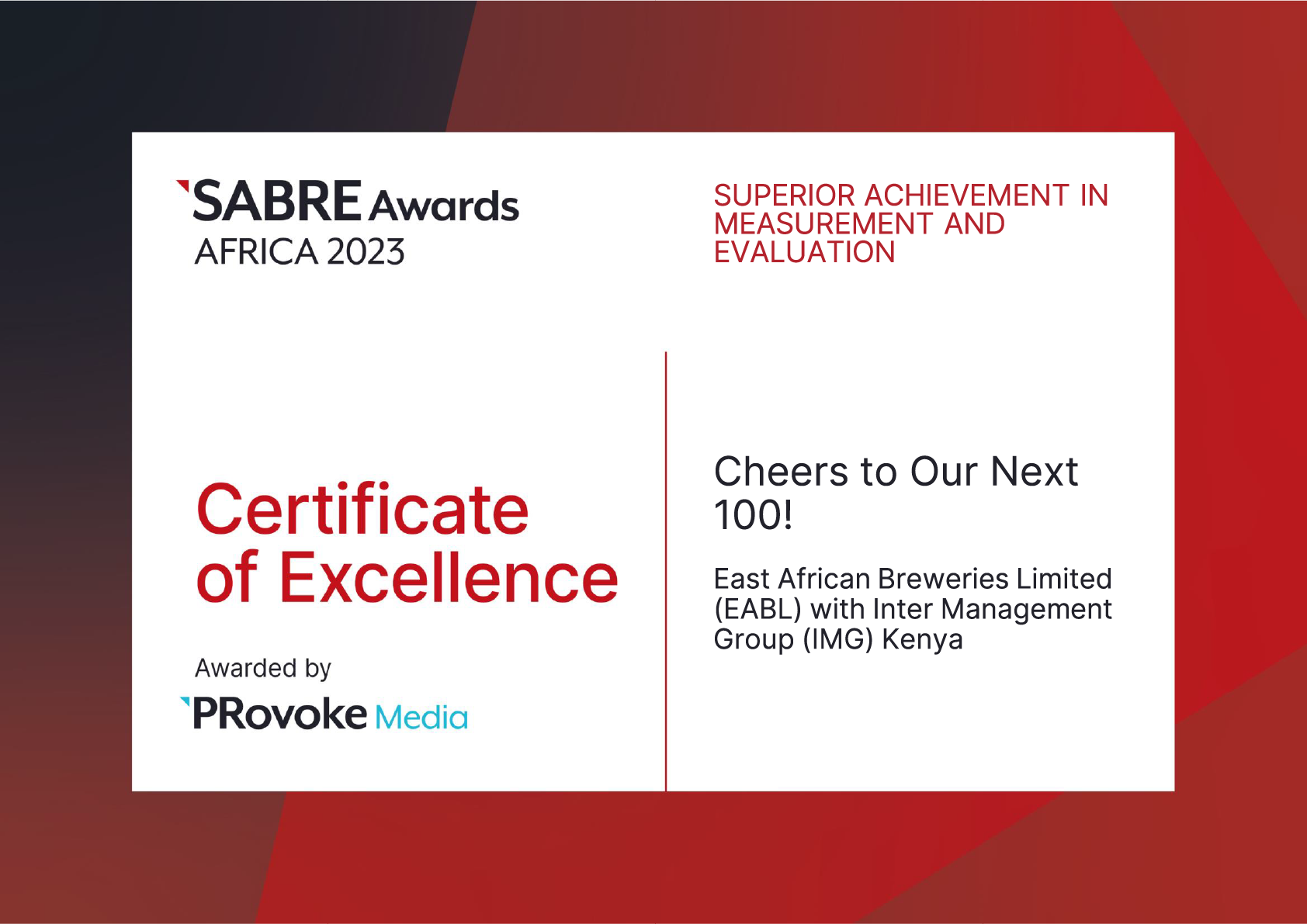 IMG Kenya Award