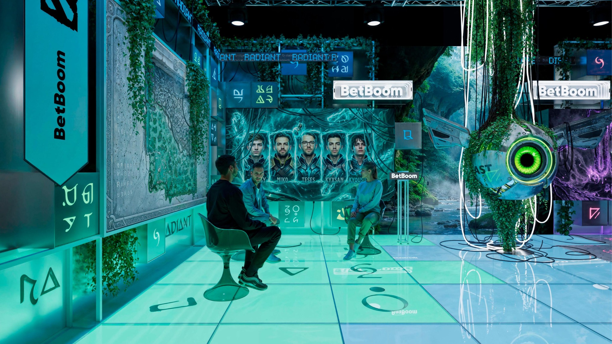 Left-side render of the green BetBoom broadcast set