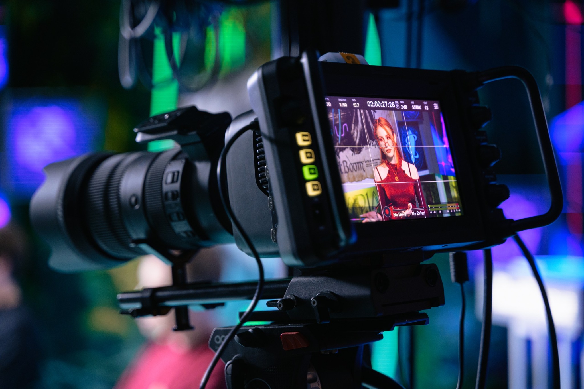 Cinema camera monitor during a BLAST Studio recording