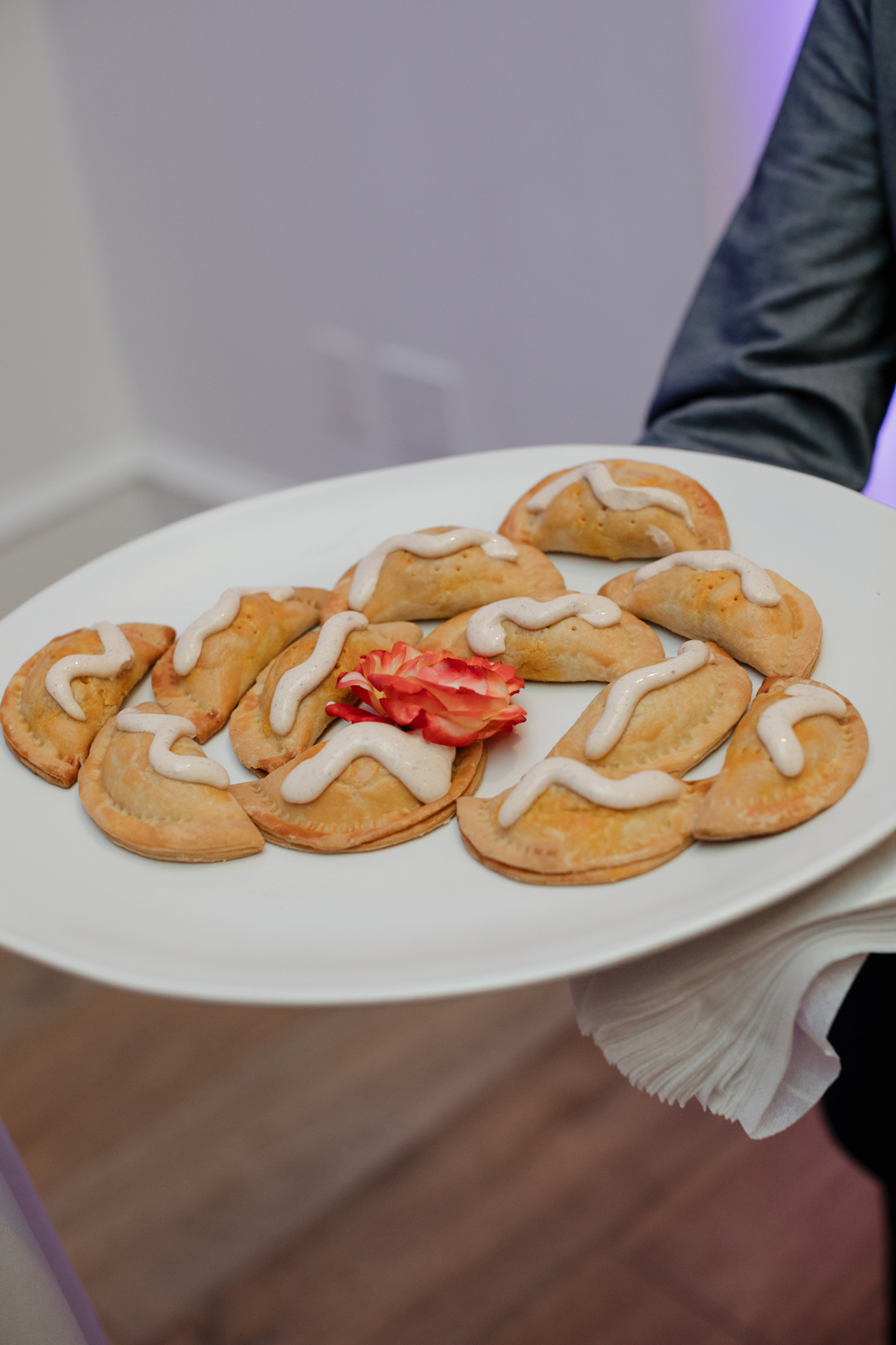 Tray passed Empanadas for cocktail hour.