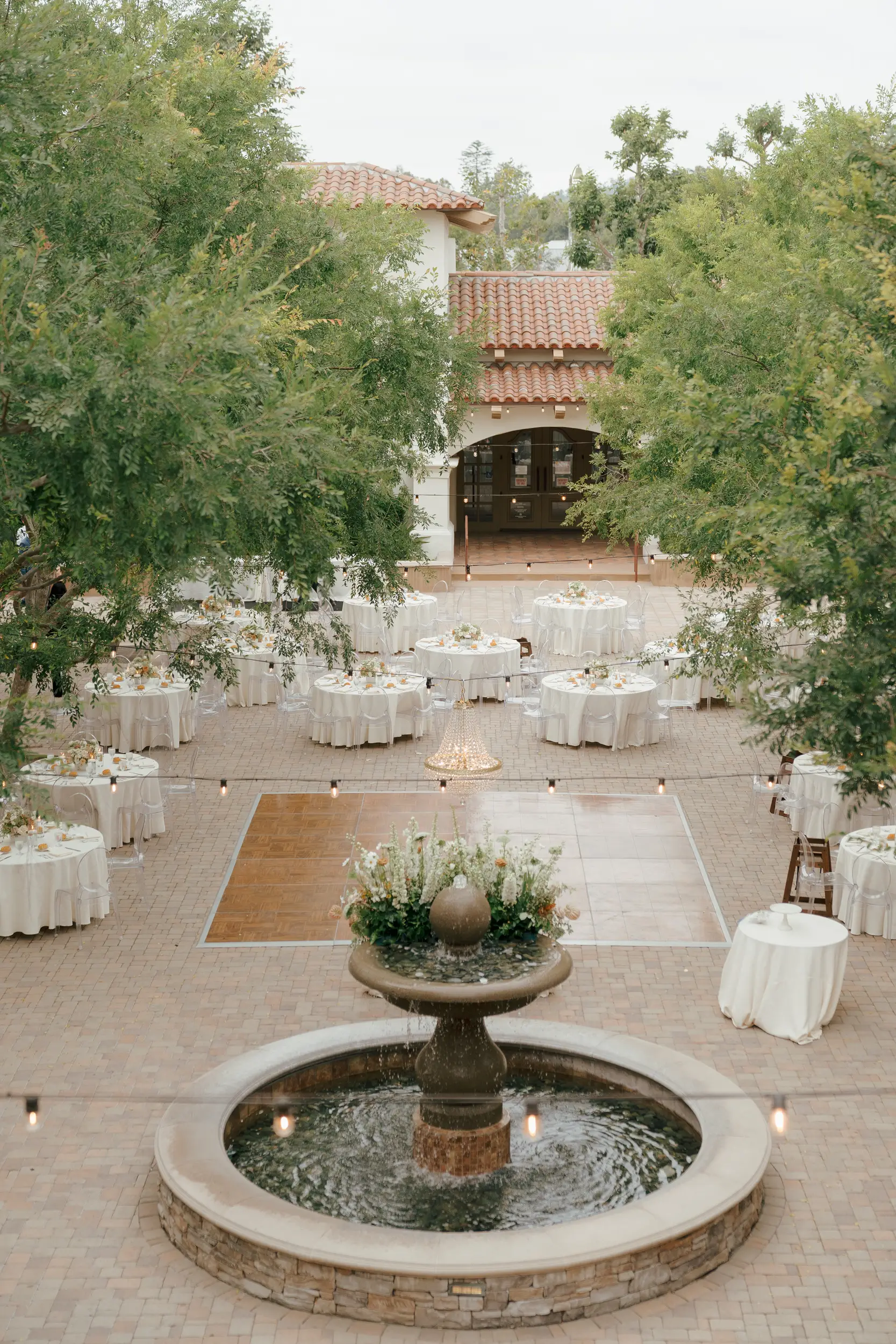 Outdoor wedding reception.