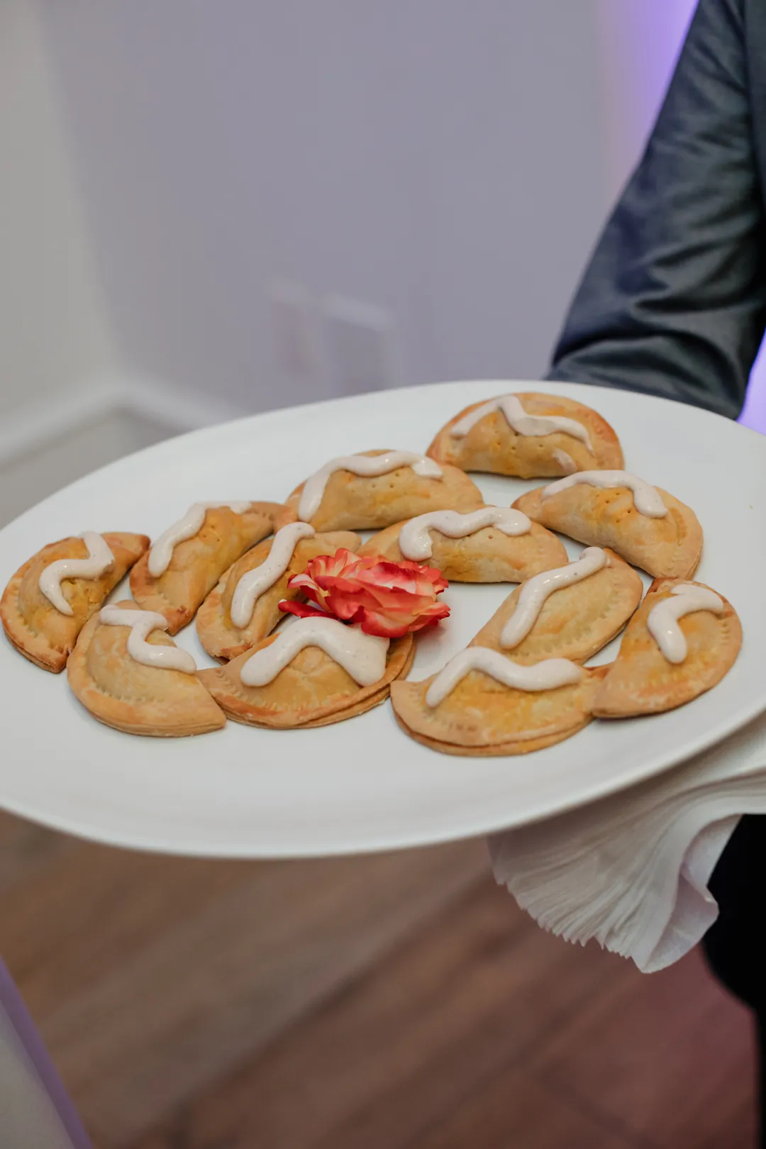 Tray passed Empanadas for cocktail hour.