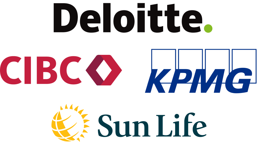 Logos for Deloitte, CIBC, KPMG, and Sun Life