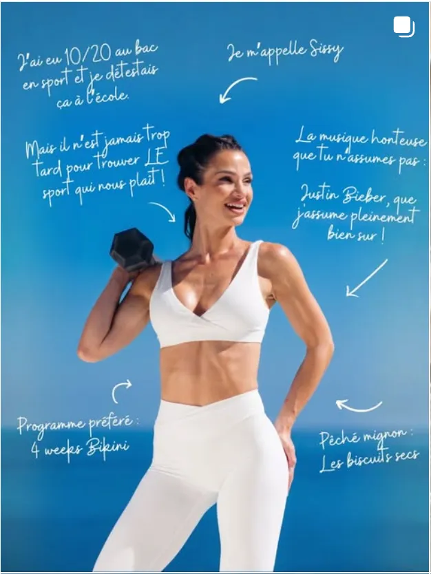 Contenus disponibles sur le profil Instagram Trainsweateat