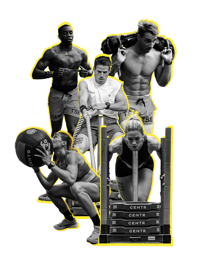 Ahtlètes Trainsweateat durant un Hyrox
