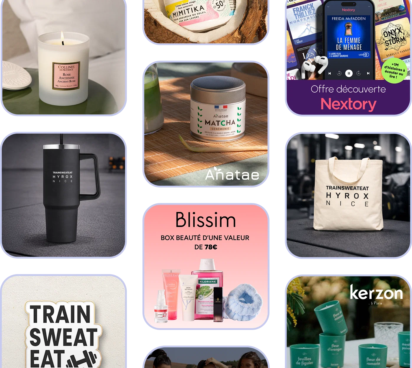 Interface de gamification Trainsweateat de récompenses à échanger dans la boutique partenaire.