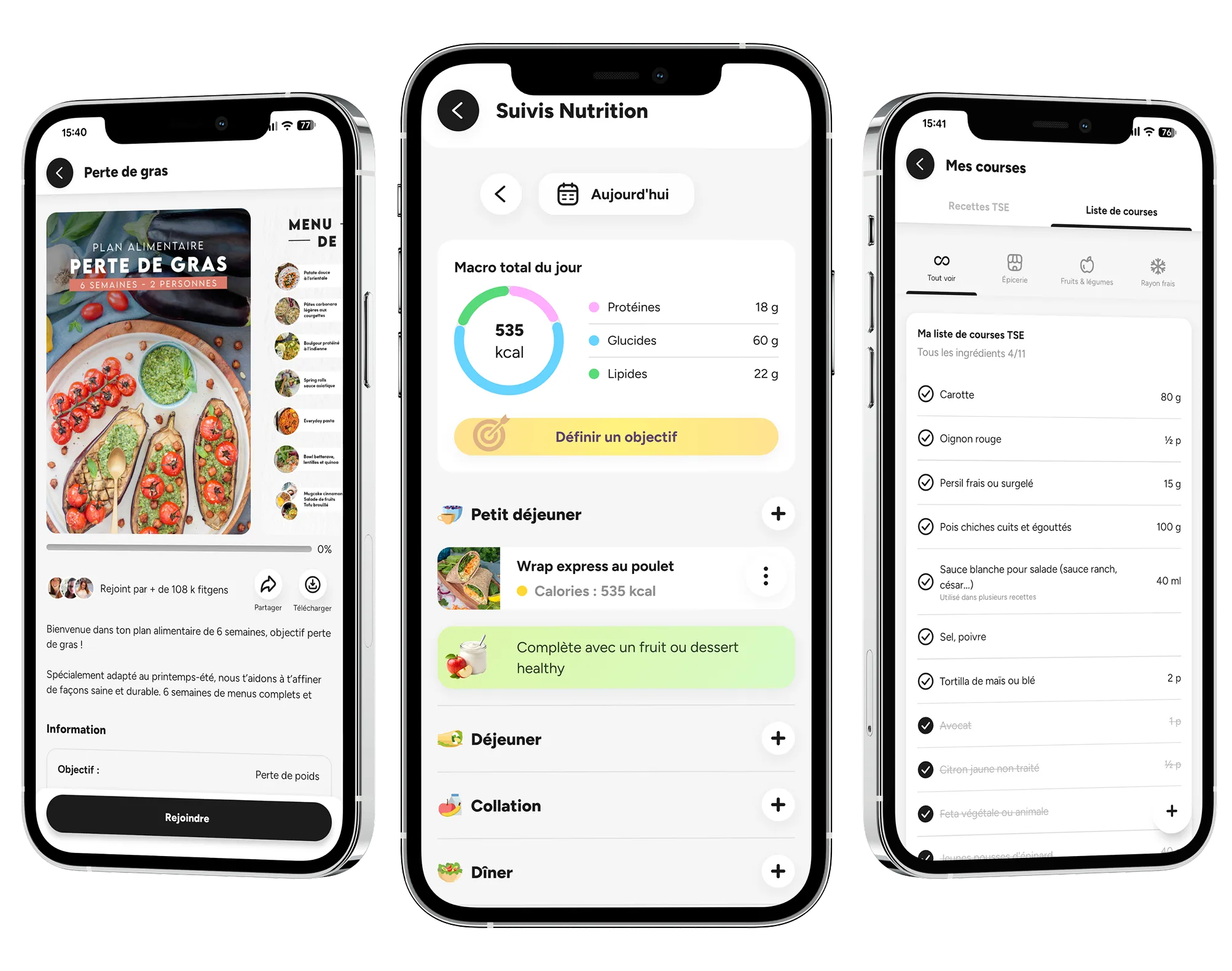 Mise en avant des contenus et fonctionnalités sur la partie nutrition sportive