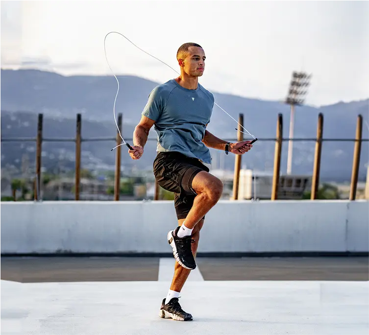 Corde à sauter dans une séance de sport