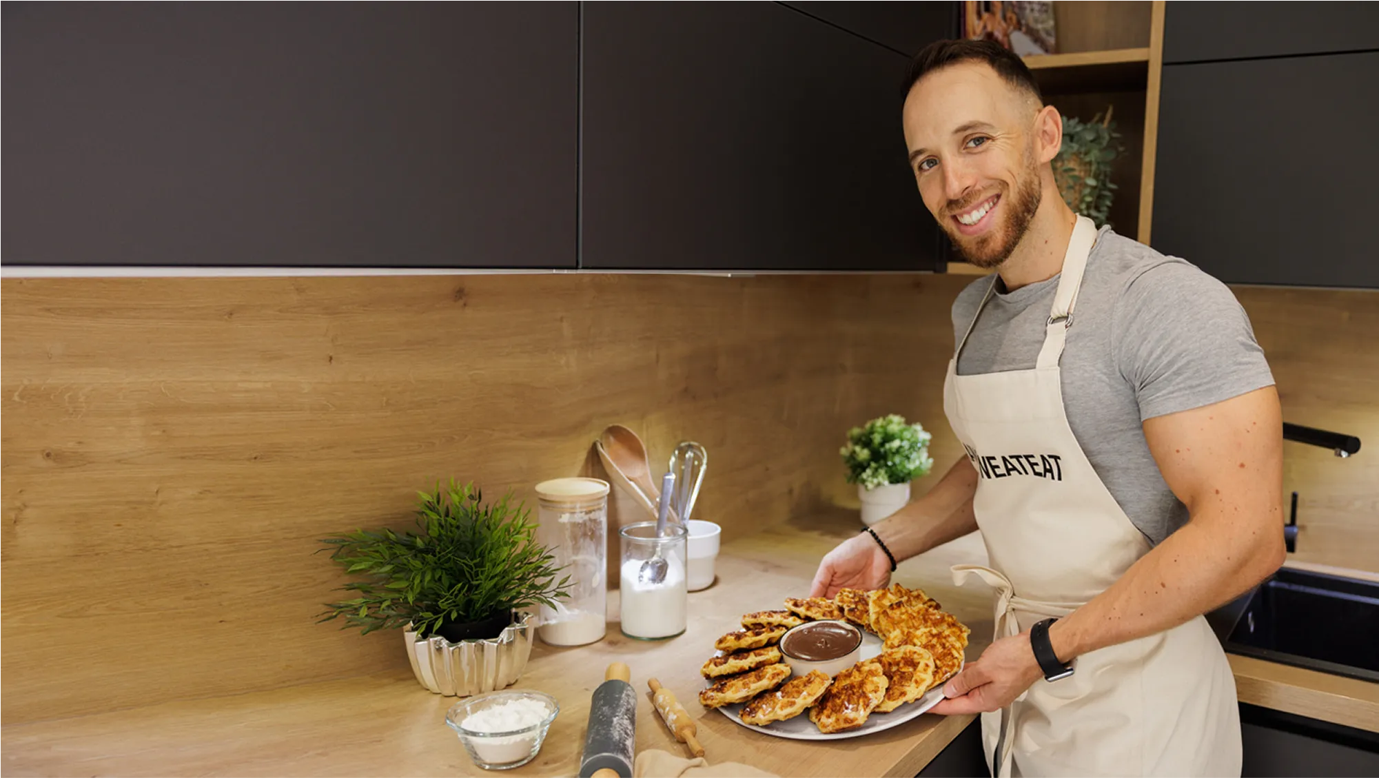 Recette de gaufres présente dans l'application Trainsweateat