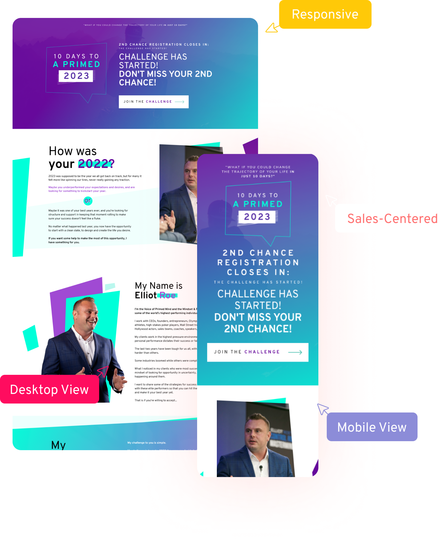Sales Funnel UI Desktop and Mobile version