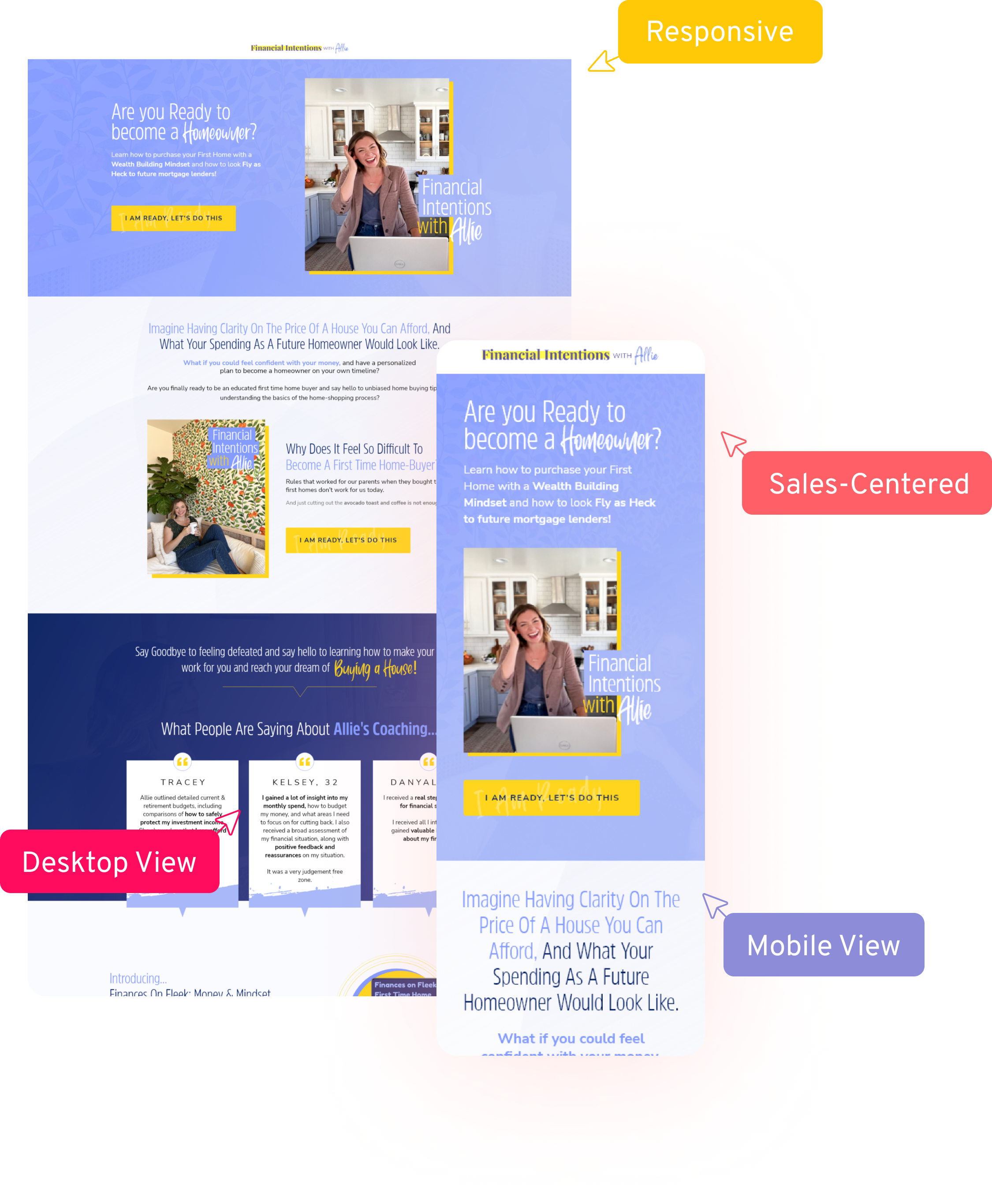 Sales Funnel UI Desktop and Mobile version