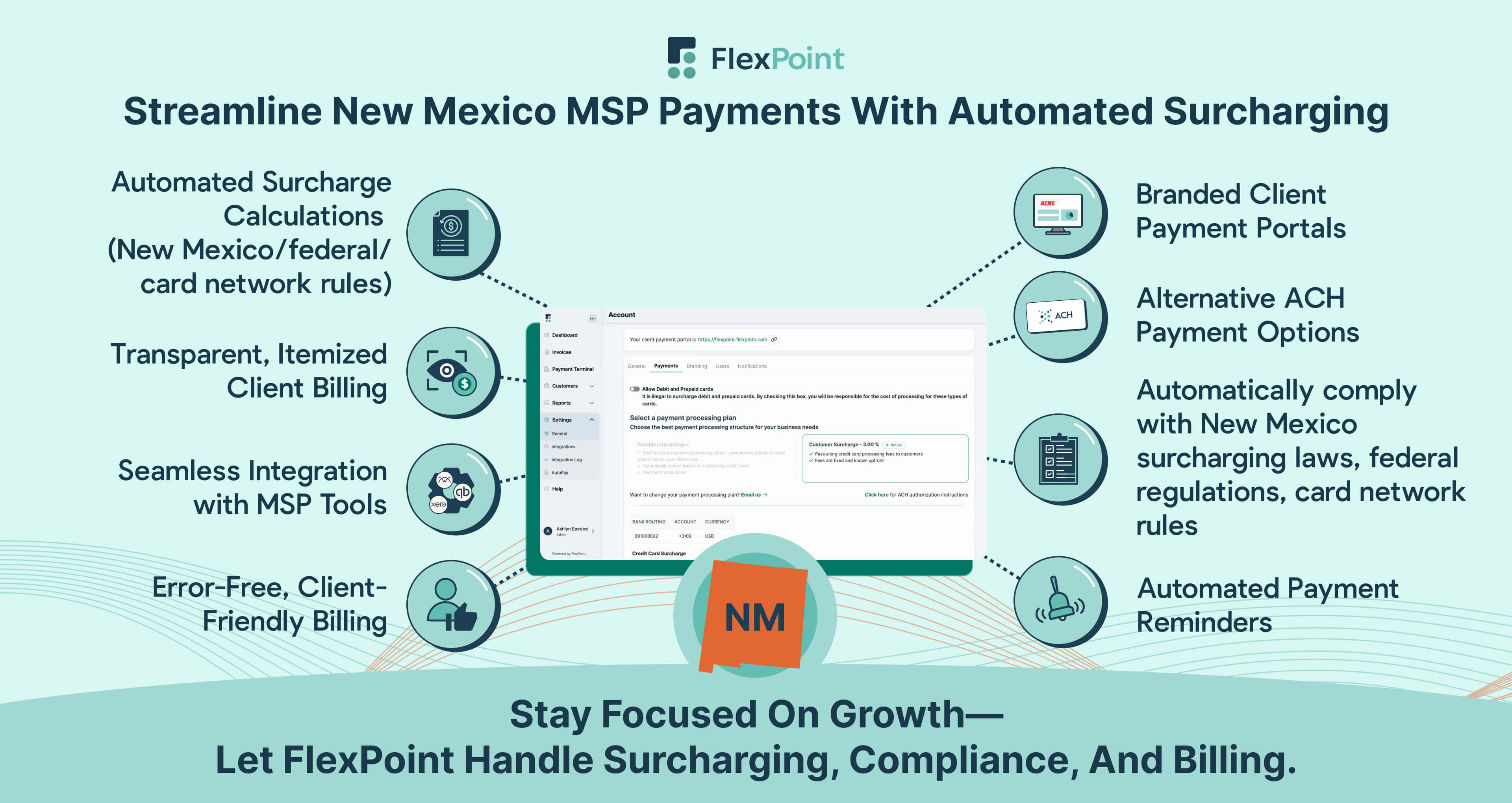 Streamline New Mexico MSP payments with automated surcharging, clear disclosure, and compliance with all regulations.