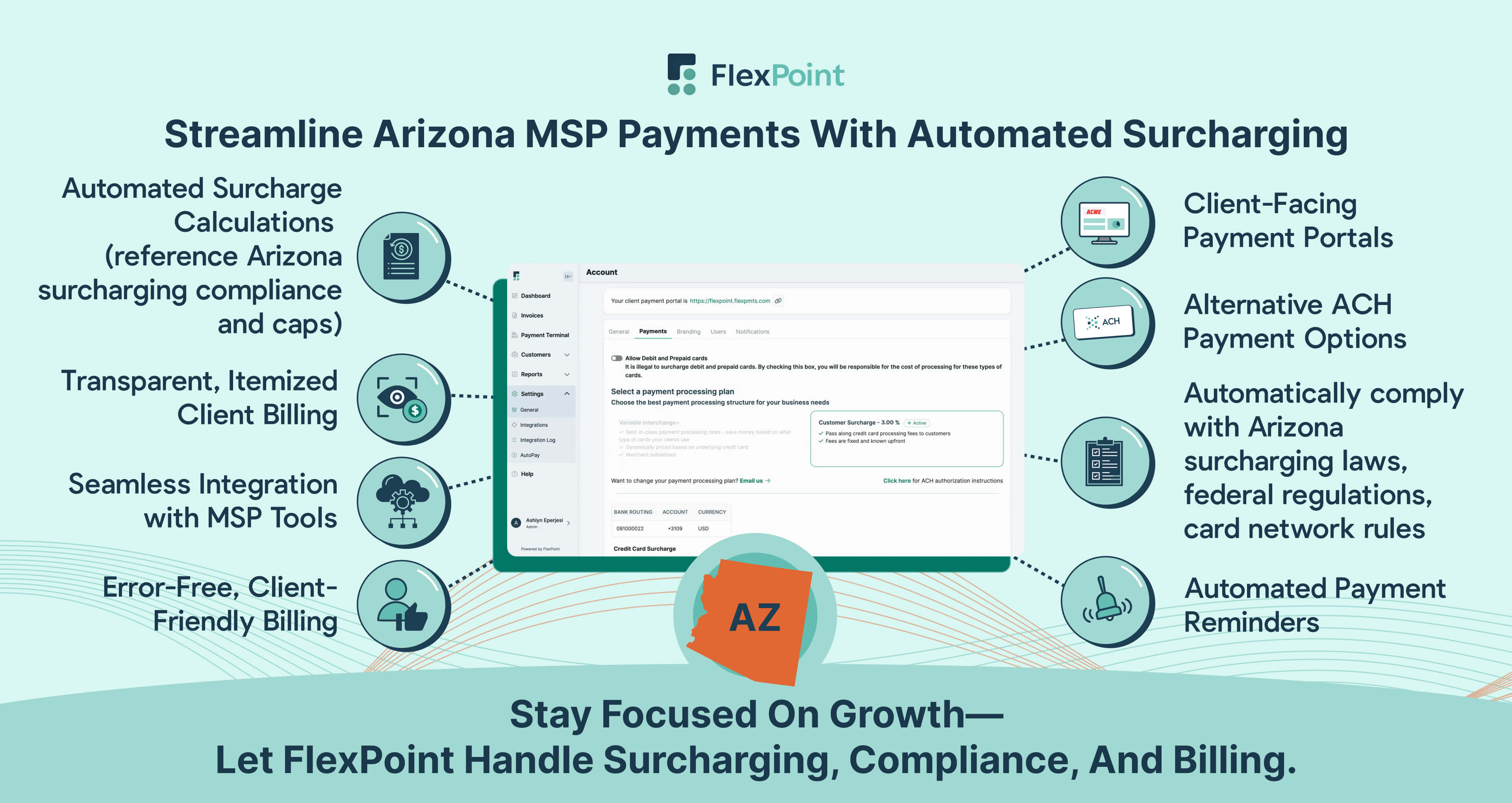 Streamline Arizona MSP payments by automating surcharging, staying compliant with regulations, and ensuring clear client invoicing