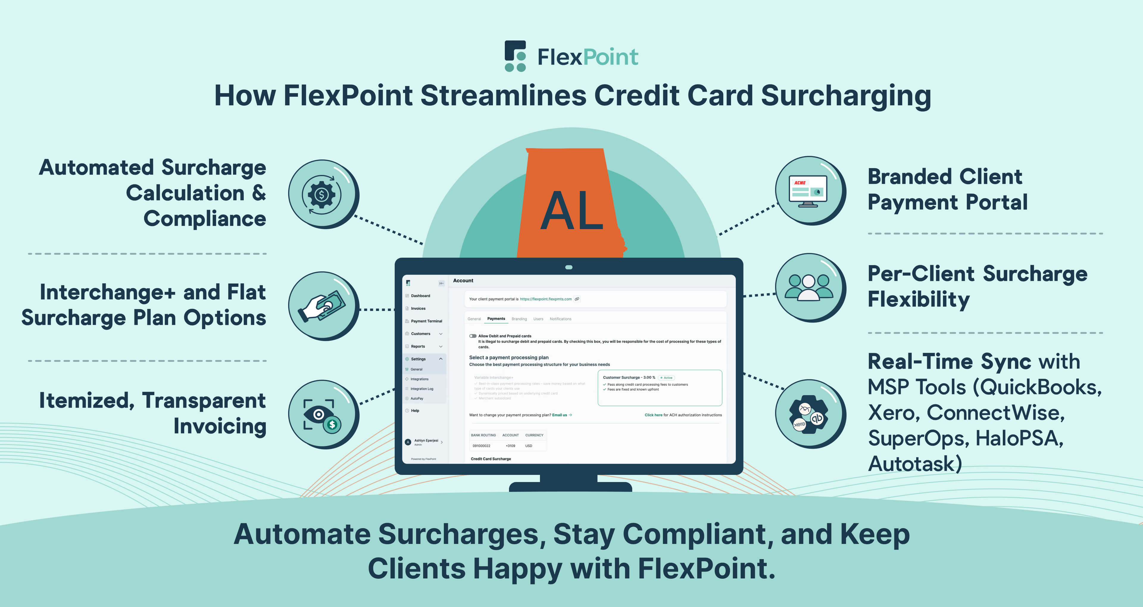FlexPoint Features for Easy, Compliant Credit Card Surcharging
