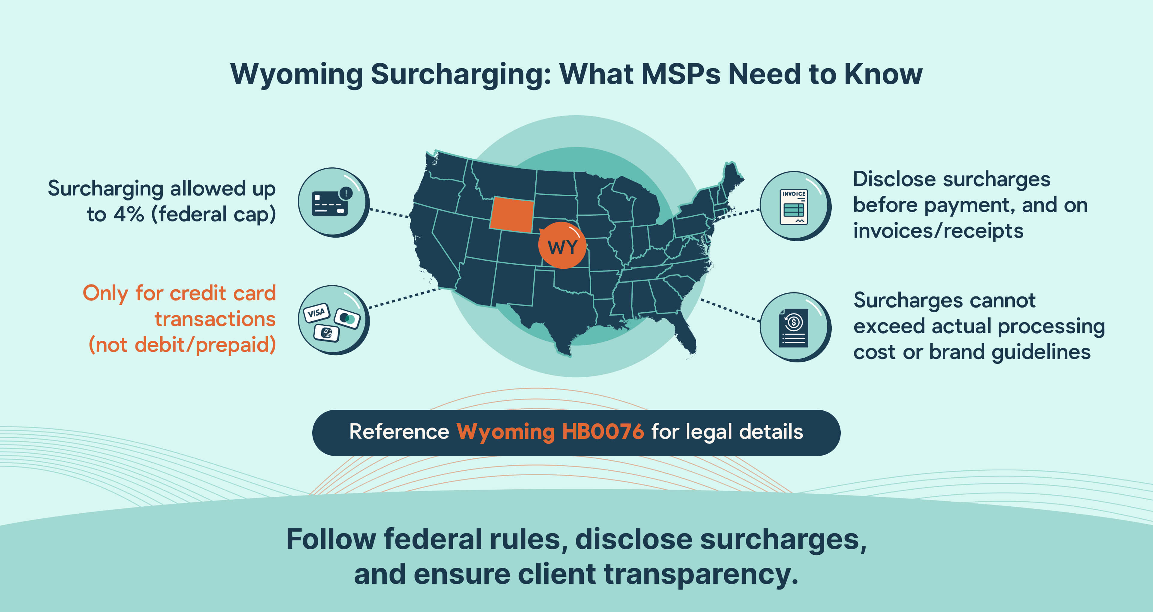 Credit Card Surcharging Rules and Compliance for Wyoming MSPs