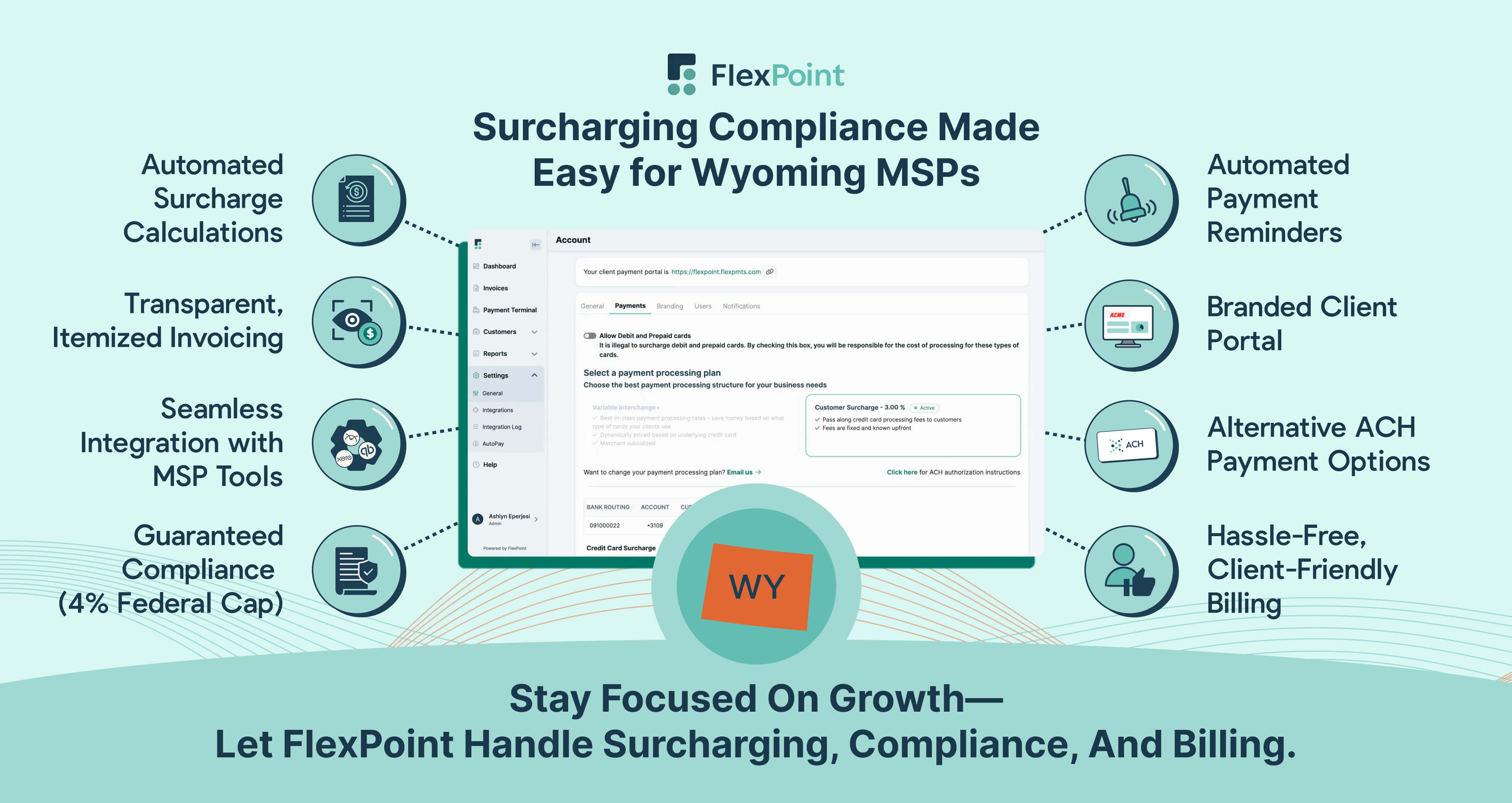Automated, Compliant Surcharging for Wyoming MSPs with FlexPoint