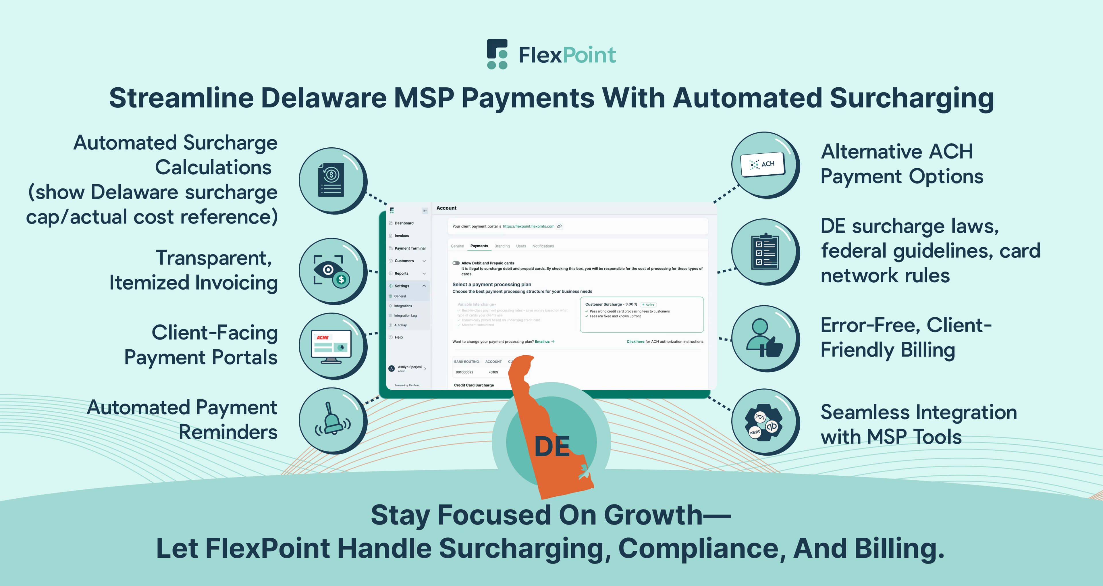 Streamline Delaware MSP payments with automated surcharging and compliance tools.