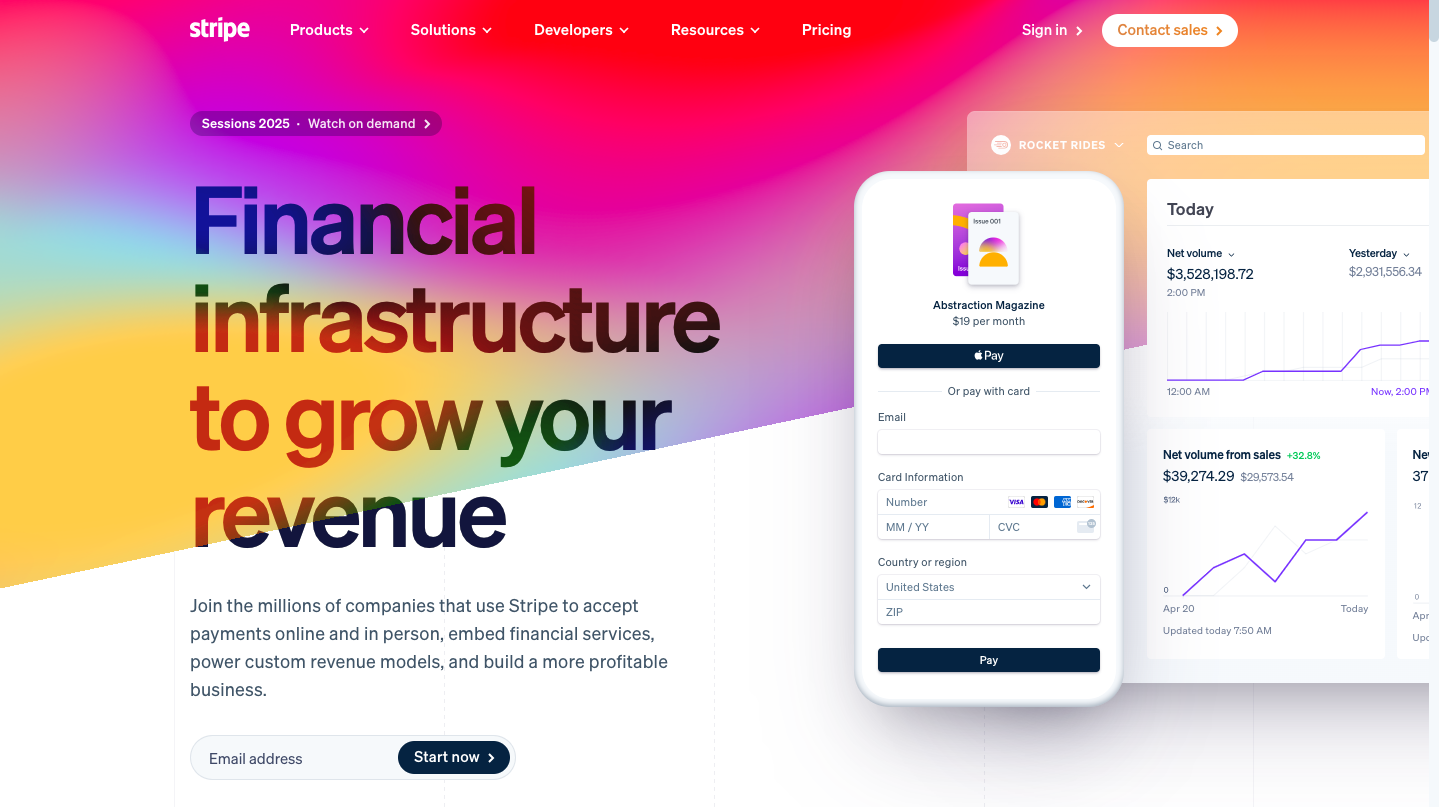 Stripe Home Page