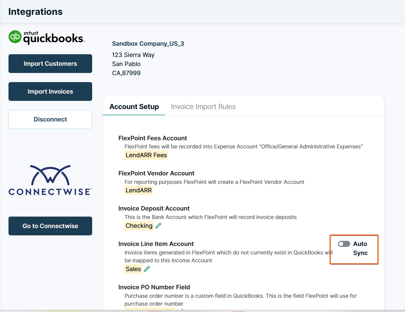 Connecting FlexPoint to QuickBooks Online