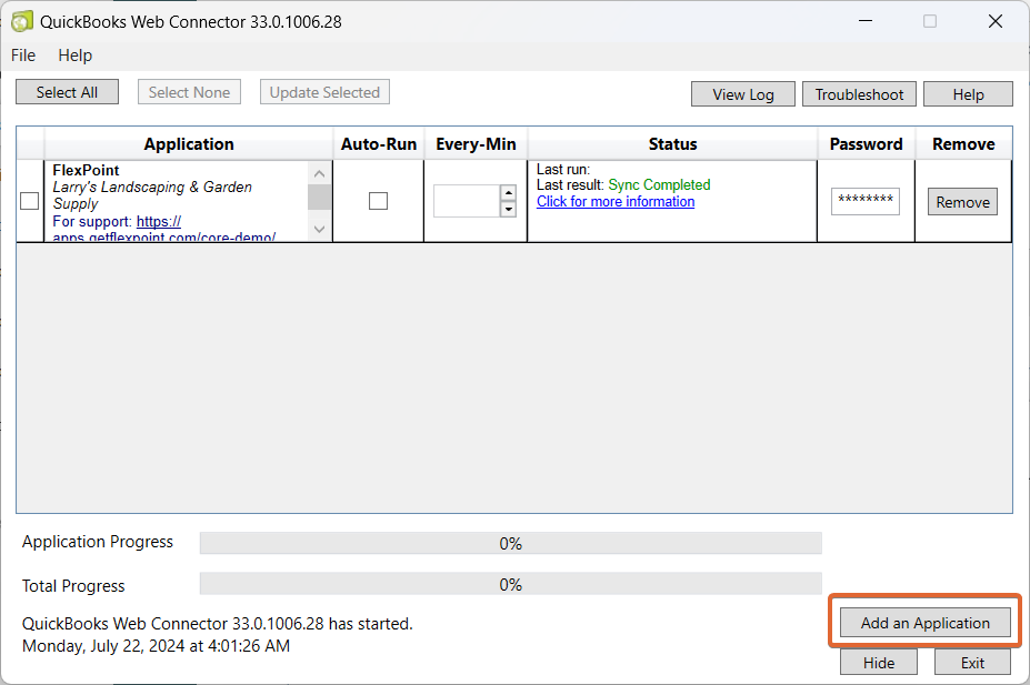 Installing QuickBooks Desktop with FlexPoint Using the Web Connector
