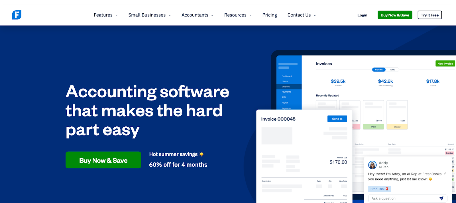 FreshBooks Home Page