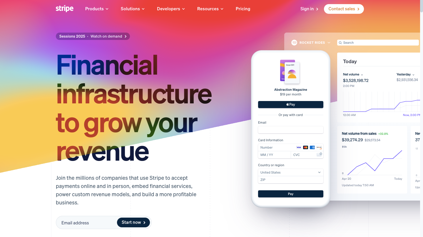 Stripe Home Page