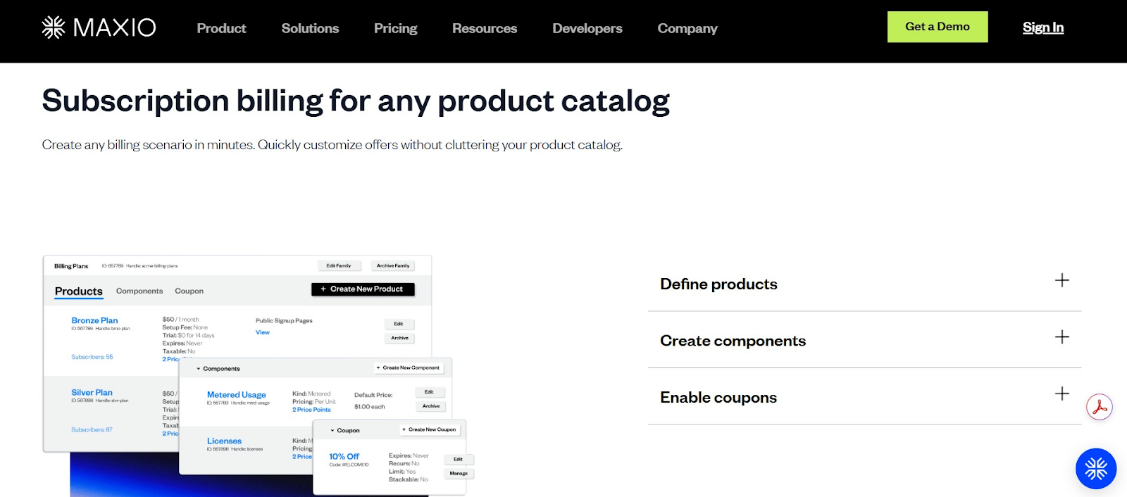 Maxio Home Page