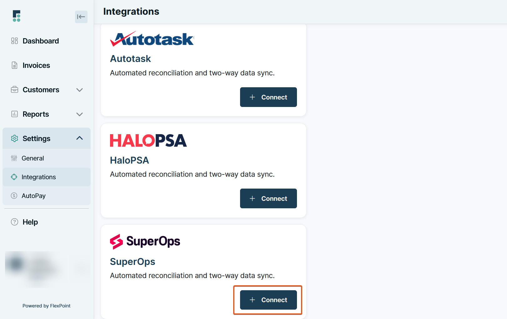 Selecting SuperOps, Among Other PSAs for Integration