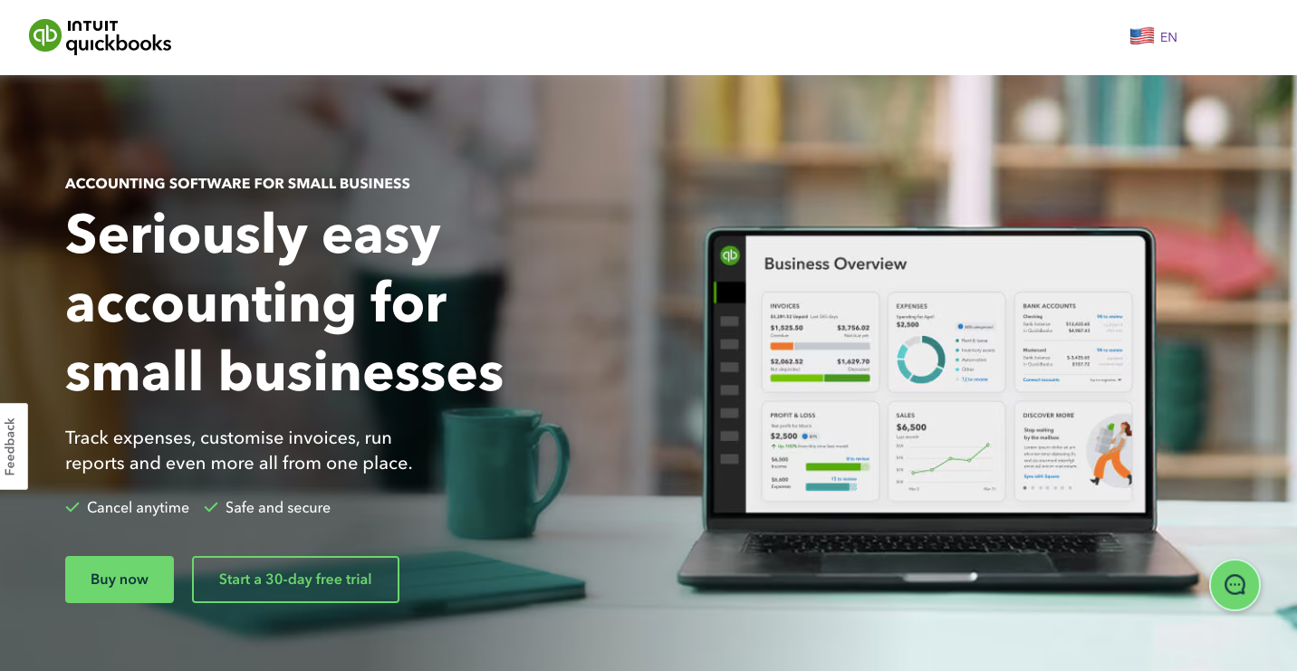 QuickBooks Online Home Page