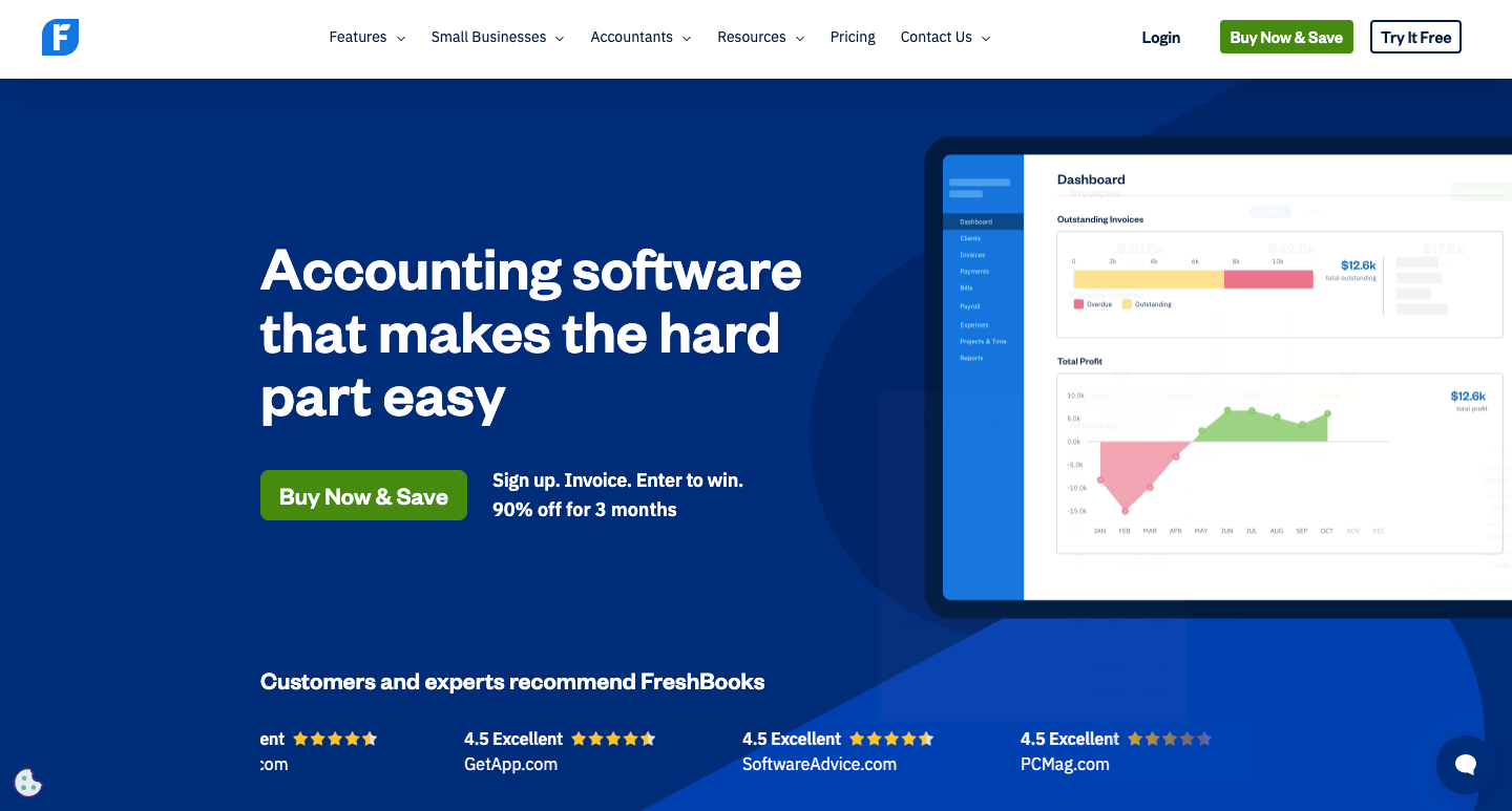 FreshBooks Home Page