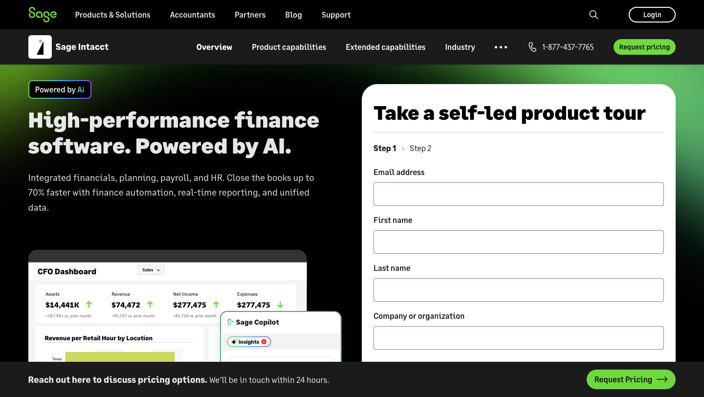 Sage Intacct Online Home Page