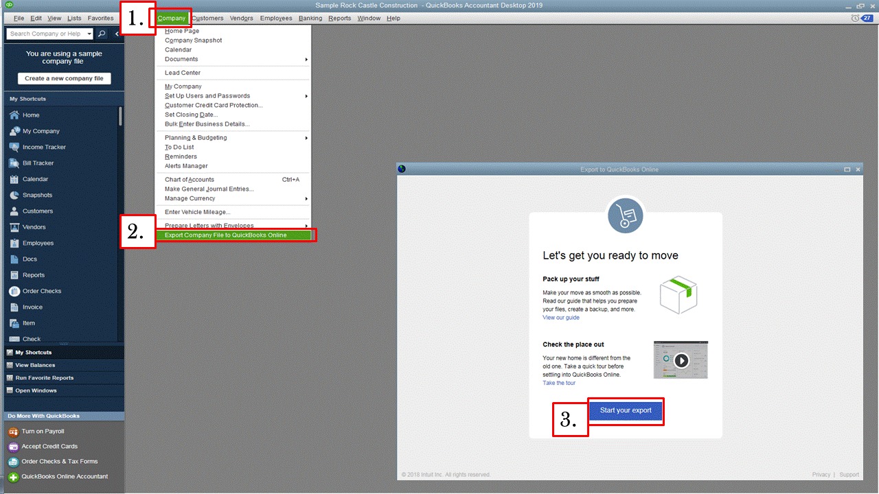 Exporting in QuickBooks Desktop