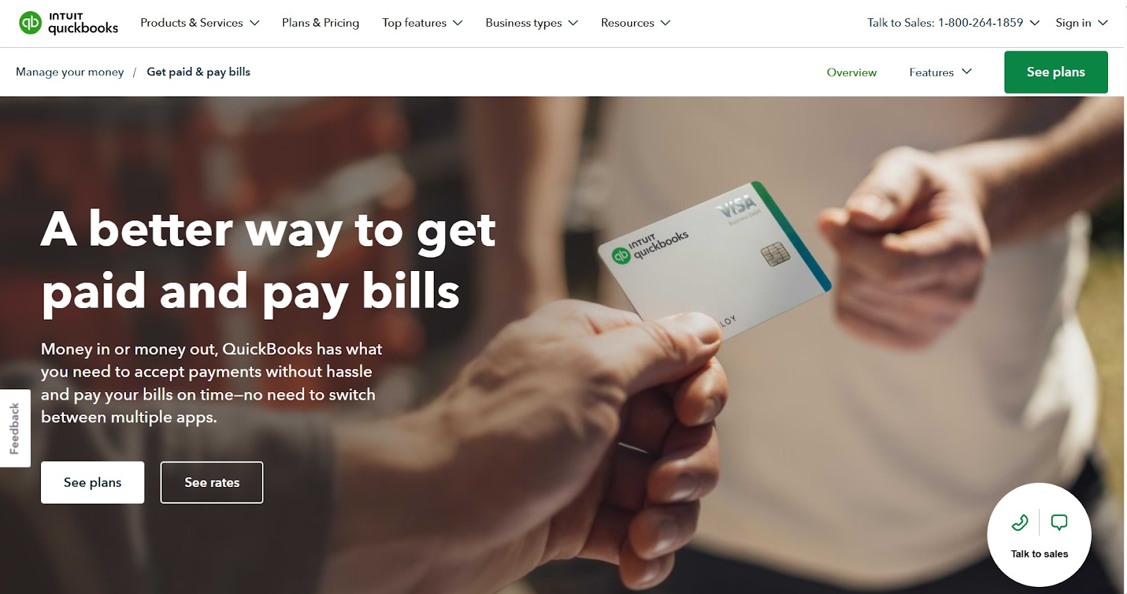 QuickBooks Payments Home Page
