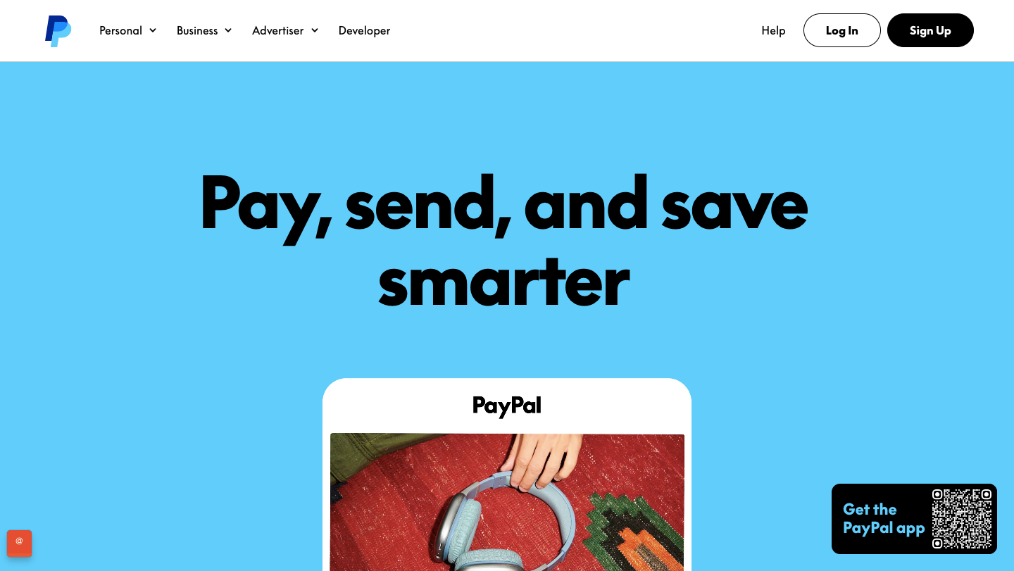 PayPal Home Page