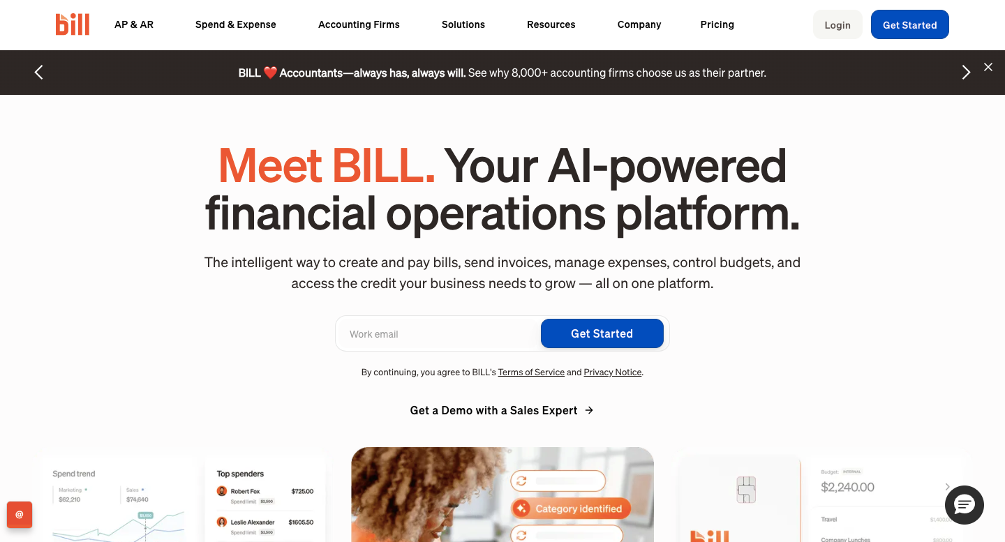 Bill.com Home Page