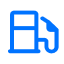 Blue icon of a fuel pump with a lightning bolt representing fuel and energy.