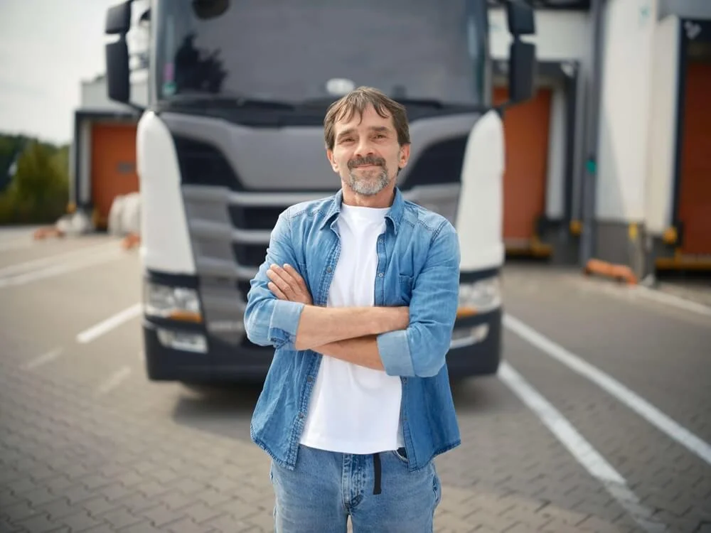 Woman at her desk with a headset, working as a dispatcher.