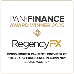 Pan Finance - award winner 2026 - Regency FX. Cross border payments provider of the year and excellence in currency brokerage - UK