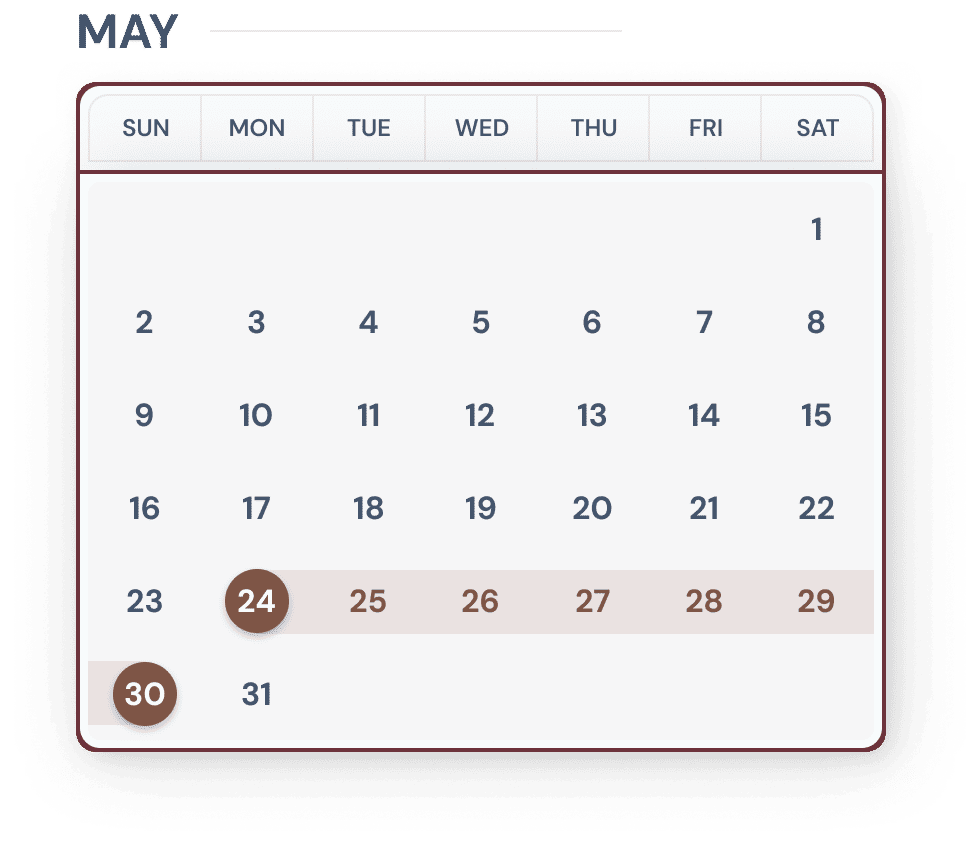 Calendar for December