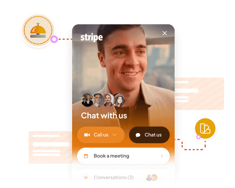 A screenshot of ServiceBell's widget being customized