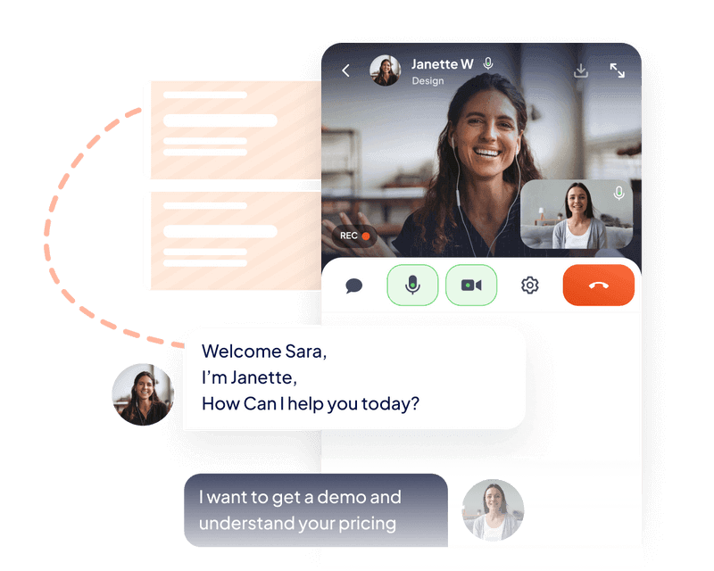A screenshot of a live chat