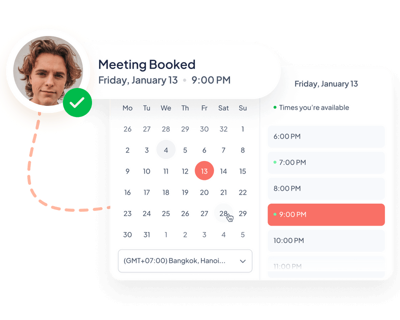 A calendar with a meeting being booked