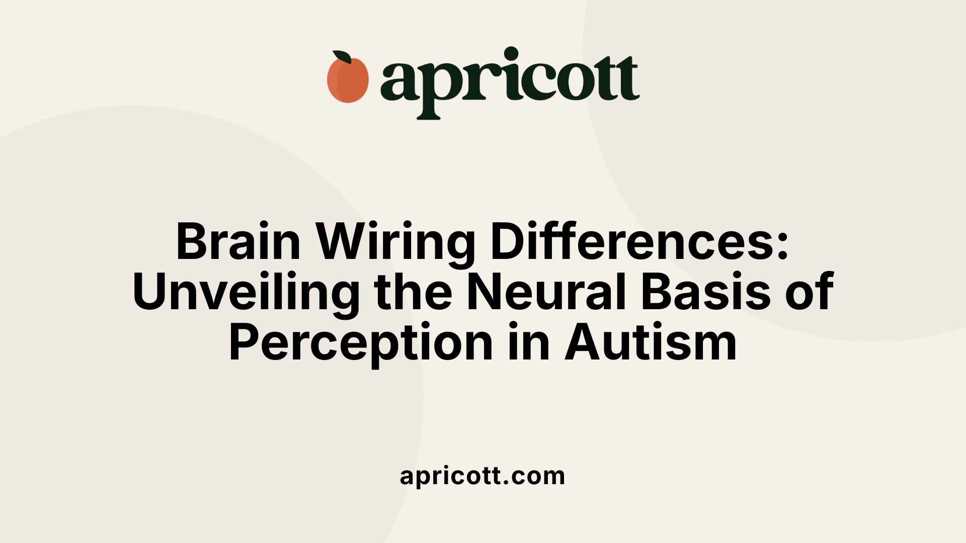 Brain Wiring Differences: Unveiling the Neural Basis of Perception in Autism