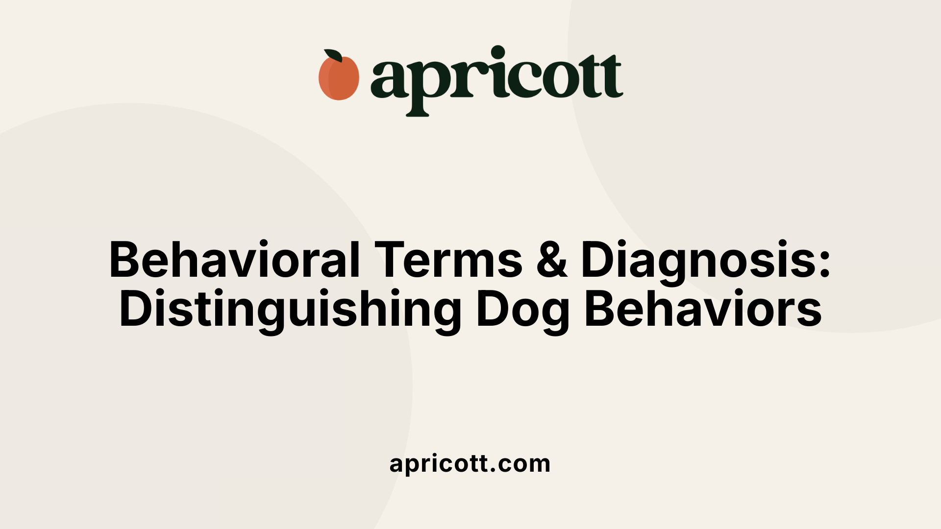 Behavioral Terms &amp; Diagnosis: Distinguishing Dog Behaviors